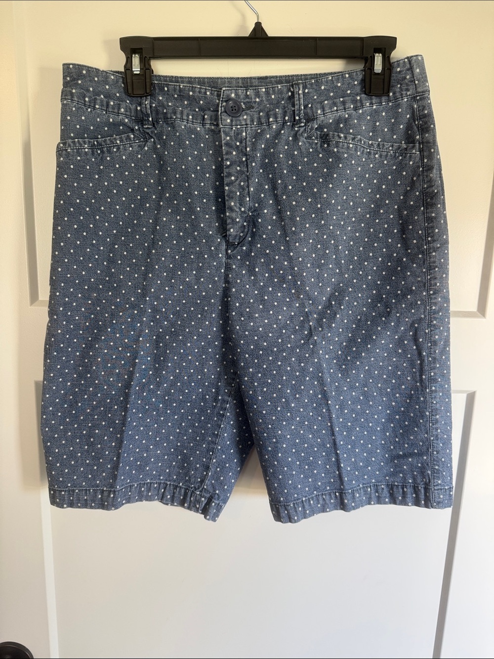 croft & barrow Blue Polka Dot Flat Front Shorts